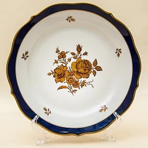 Кобальтовый Фарфоровый Столовый сервиз «Marie-Luise» на 6 персон, LINDNER Kups, Германия 60-гг.