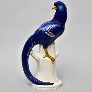 Антикварная Фарфоровая Статуэтка «Птица - Королевский Фазан», VOLKSTED Германия, 30-е гг. ХХ века.