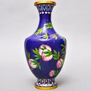 Парные Вазы «Фруктовый Сад» в технике «Клуазоне», металл Китай 50 -е годы ХХ века.