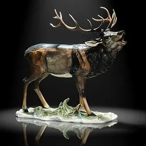 Редкость! Большая Фарфоровая статуэтка «ОЛЕНЬ», ROSENTHAL Германия, 1946 - 1949 годы. 