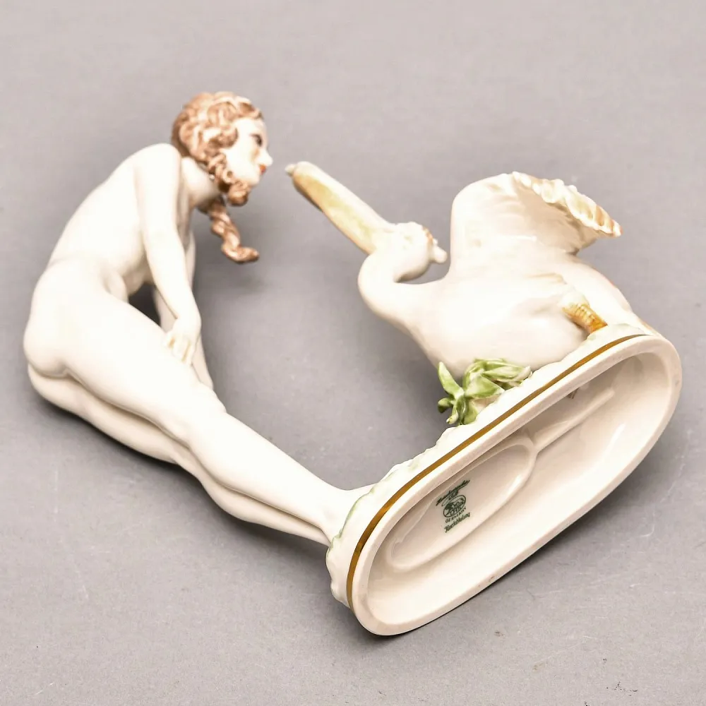 Коллекционная статуэтка «Девушка и Пеликан», Фарфор Hutschenreuther Германия, 1955 - 1968 годы.