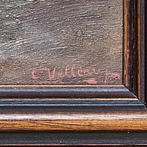 Художественная Картина Пейзаж «Рыбацкая Лодка». Германия, середина ХХ века.