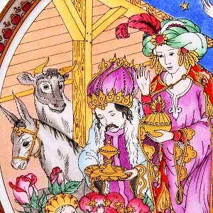 Коллекционная Фарфоровая тарелка из серии РОЖДЕСТВО - «Дары трех мудрецов», Hutschenreuther Германия - 1986 год.