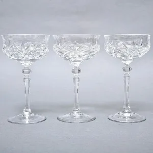 Редкость! Хрустальные Креманки - Фужеры для Шампанского WMF Cristal Cabinet, Германия конец 60-х гг.