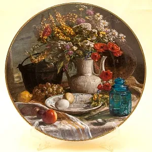 Коллекционная Номерная Тарелка «Натюрморт» Фарфор, Royal MOSA, Голландия - 1988 год.