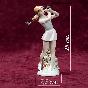 Редкая! Коллекционная Фарфоровая статуэтка «Гольфистка», NAO by Lladro, Daisa, Испания -1985 год.