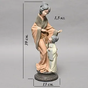 Коллекционная Фарфоровая статуэтка «Японская мама и дочь», Nao by Lladro Испания, 80-е гг. 