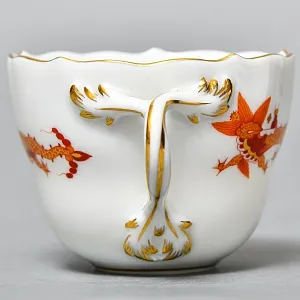 Коллекционная Кофейная пара «Оранжевый дракон», Фарфор, MEISSEN Германия. 