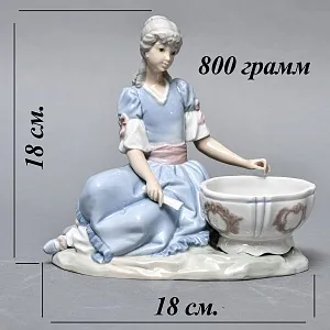 Парные Фарфоровые статуэтки - подставки для ювелирных украшений «Дама и кавалер», Lladro Испания. 