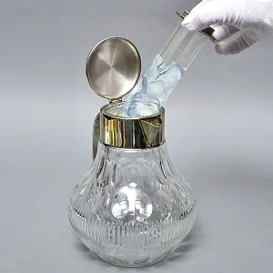 Винтажный Графин - Кувшин на 3.2 литра. Колба для льда, Хрусталь, Silverplated Германия. 