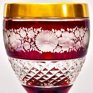 Винтажная Вазочка - Кубок - Рубиновый Хрусталь, Egermann, Богемия, Чехия 50гг.