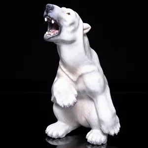 РЕДКОСТЬ! Большая Фарфоровая статуэтка «Белый медведь», Dahl-Jensen Дания, середина ХХ века.