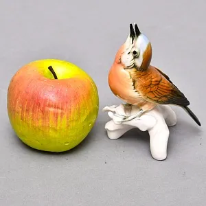 Птица - Фарфоровая статуэтка «Поющая Зарянка», Карл Энс / Karl Ens Германия, 50-е годы ХХ века. 