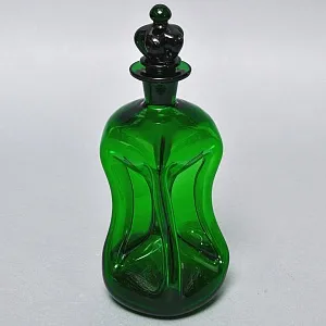 Уникальный Винтажный Декантер - Графин - Штоф «Kluk - Kluk - Зелёная Корона» - 0,5 литра. Дания 50 -е гг.