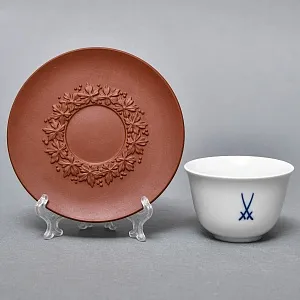 Коллекционная Фарфоровая Кофейная пара - пиала с блюдцем  MEISSEN / МЕЙСЕН, Германия.