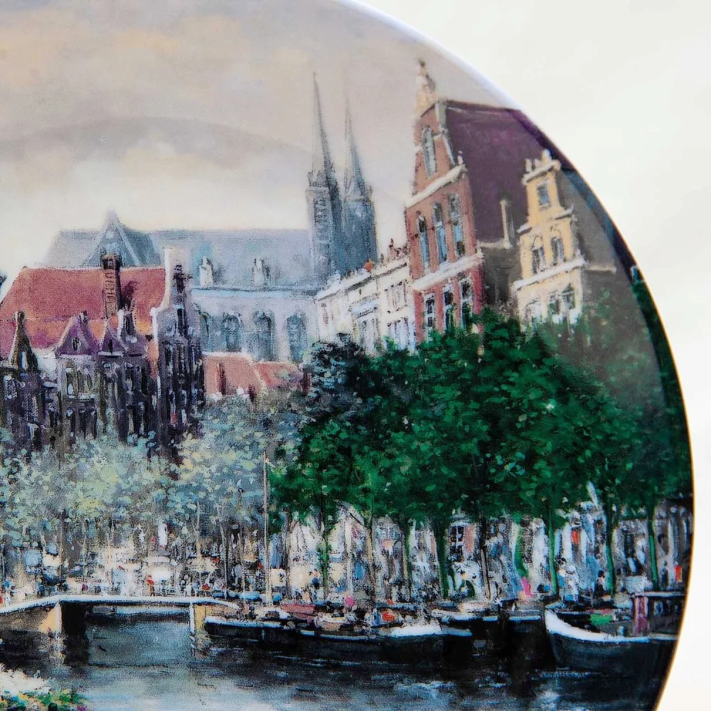 Коллекционная Тарелка «Цветочный канал в Амстердаме» Фарфор, Royal MOSA, Голландия -1990 год.