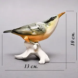 Коллекционная Фарфоровая статуэтка «Птица - Поползень», Карл Энс / Karl Ens, Германия, 50-е годы ХХ века.