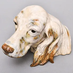 Коллекционная Фарфоровая статуэтка - Бюст «Голова собаки. Сеттер» серия Грес, Lladro Испания.