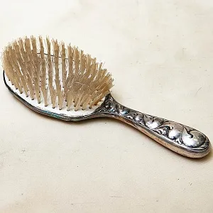 Антикварный Дамский набор для туалетного столика - 4 предмета, Серебро, Англия - начало ХХ века. 