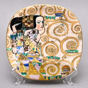 Коллекционная Тарелка «Шедевры Густава Климта. Ожидание», Фарфор Lilien Porzellan Австрия -1990 год.