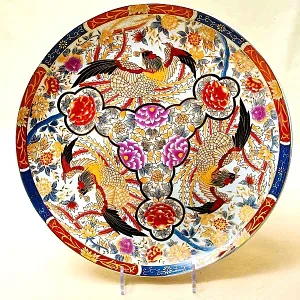 Большое Коллекционное Блюдо - Тарелка «ПТИЦЫ ФЕНИКС», Фарфор Китай, середина ХХ века.