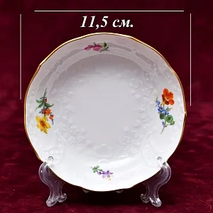 Коллекционая Кофейная пара «Цветочная россыпь», Фарфор MEISSEN / МЕЙСЕН Германия.