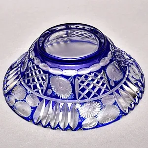 Винтажное Блюдо - Фруктовница «Синие Цветы» из Цветного Хрусталя, SCHONBORNER, Германия 60-е гг.