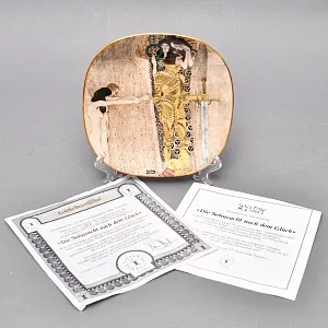 Коллекционная Тарелка «Шедевры Густава Климта. Жажда счастья», Фарфор Lilien Porzellan Австрия, 1991 год. 