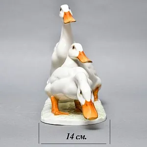 Большая Коллекционная Фарфоровая статуэтка «Три белые утки», Hutschenreuther Германия.