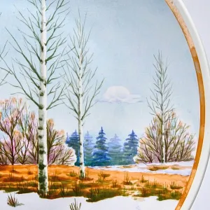 Настенная Фарфоровая Тарелка - Блюдо «Начало Весны» ДФЗ Вербилки, конец ХХ века.