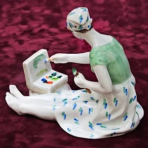 Редкая! Коллекционная Авторская Фарфоровая статуэтка «На Этюдах», ДФЗ - Дулево, СССР 50 гг. 