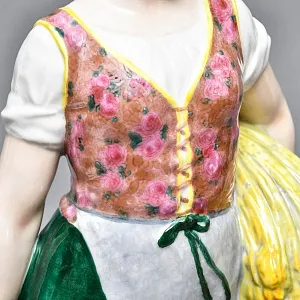 Большая! Коллекционная Фарфоровая статуэтка «Крестьянка с серпом и колосьями», Karl Ens Германия.