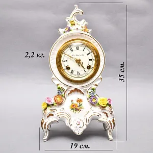 Винтажные Каминные Механические Фарфоровые Часы с боем «Время Роз», Franz Hermle & Sohn Германия 50 гг. 