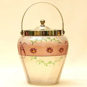 «Пастораль» - Бисквитница - Сахарница - Баночка с крышкой, Стекло Англия 50-е годы ХХ века.