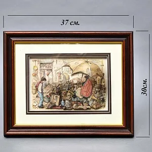 Объемная Картина - Панно в технике 3D декупаж «Лавка старьевщика», 70-е годы ХХ века.