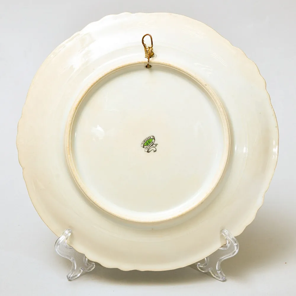 Антикварная Коллекционная Тарелка - Блюдо «ОХОТА НА ЛИС», Фарфор Limoges, Франция начало ХХ века.