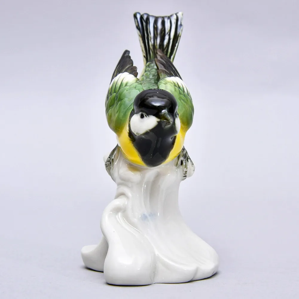 Коллекционная Фарфоровая статуэтка «Птица. Синица», VOLKSTEDTER Германия, середина ХХ века.