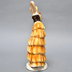 Антикварная Фарфоровая Статуэтка «Танцовщица с веером» SITZENDORF, Германия начало ХХ века.