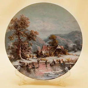 Коллекционная Тарелка №3 серии «Романтичные зимние пейзажи» Фарфор Furstenberg Германия -1987 год.