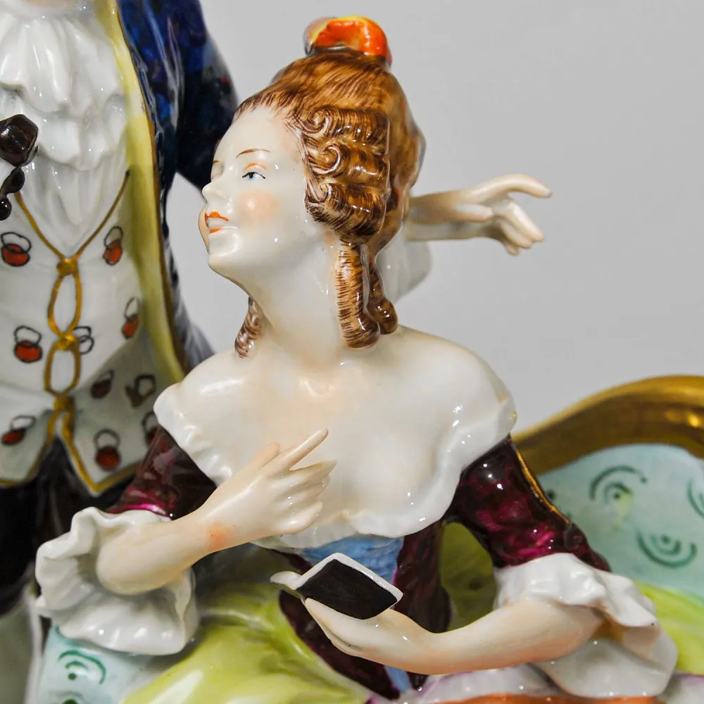 Коллекционная Фарфоровая Статуэтка «Музыкальный Дуэт», Unterweissbach 1958 - 1976 годы.