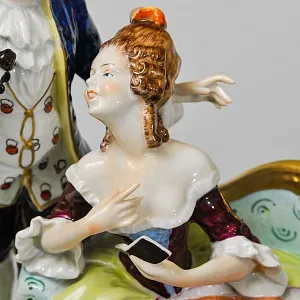 Коллекционная Фарфоровая Статуэтка «Музыкальный Дуэт», Unterweissbach 1958 - 1976 годы.