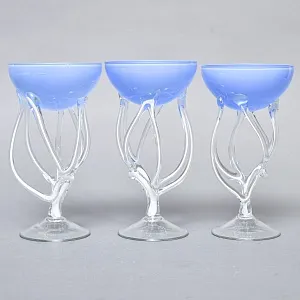 Авторские Стеклянные Фужеры для шампанского - Креманки, Италия вторая половина ХХ века.