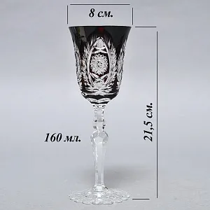 Антикварный Хрустальный Фужер - Бокал для вина Knittel FAKIRIS Силезия, Германия, 30-е годы ХХ века.