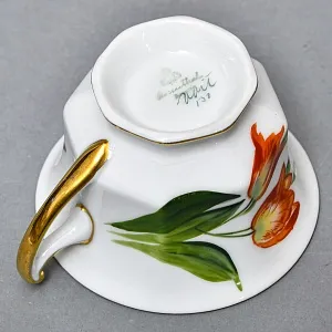 Антикварная Фарфоровая Чайная пара «Тюльпаны», ROSENTHAL Германия - 1926 год. 