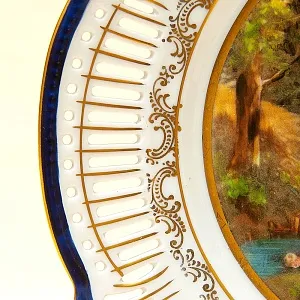 Коллекционная Фарфоровая Тарелка «Пейзаж. Пастушок», Германия 80-е годы ХХ века.