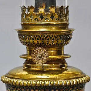 Антикварная Керосиновая Фарфоровая Лампа с Механизмом Hersteller Berlin, Германия 1920 -1925 год.