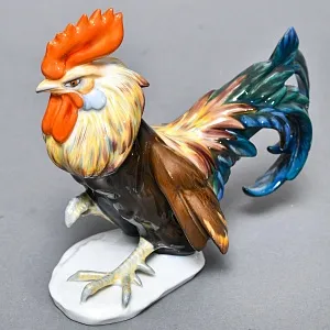 Коллекционная Фарфоровая статуэтка «Бойцовый Петух», ROSENTHAL Германия, середина ХХ века. 