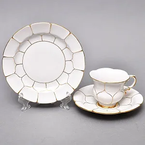 Чайный Набор на 6-ть персон «Белое Золото», Фарфор MEISSEN, Германия - 70-е годы ХХ века.