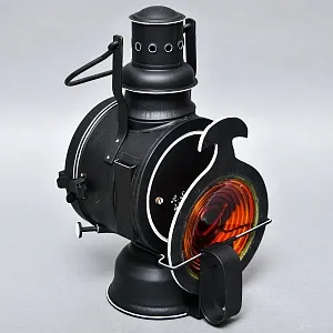 Редкость! Большой Железнодорожный Керосиновый Сигнальный Фонарь, Германия -1974 год.