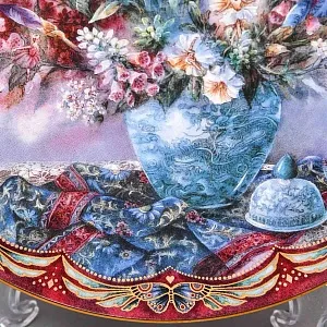 Коллекционная Фарфоровая тарелка «Цветочный танец», W.J.GEORGE. США  - 1993 год.